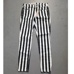 Calvin Klein Jeans Black White Stripe Ankle Skinny Womens Size 26 Pants